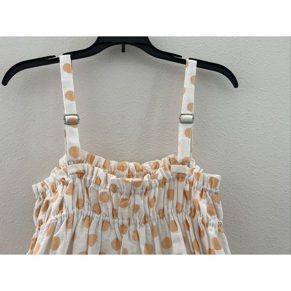Altar’d State Sz Medium Orange Polka Dot White Sleeveless Dress Pockets Lined$70 - Picture 7 of 16